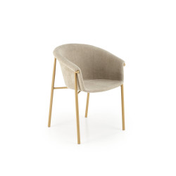Scaun living/sufragerie Halmar K489, cadru lemn,  stil scandinav, 59x56x80x46cm, textil, bej