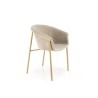 Scaun living/sufragerie Halmar K489, cadru lemn, stil scandinav, 59x56x80x46cm, textil, bej