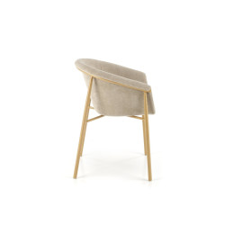 Scaun living/sufragerie Halmar K489, cadru lemn,  stil scandinav, 59x56x80x46cm, textil, bej
