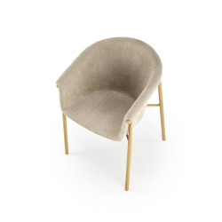 Scaun living/sufragerie Halmar K489, cadru lemn,  stil scandinav, 59x56x80x46cm, textil, bej