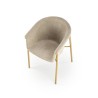 Scaun living/sufragerie Halmar K489, cadru lemn, stil scandinav, 59x56x80x46cm, textil, bej