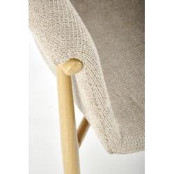 Scaun living/sufragerie Halmar K489, cadru lemn,  stil scandinav, 59x56x80x46cm, textil, bej