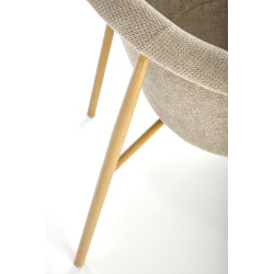 Scaun living/sufragerie Halmar K489, cadru lemn,  stil scandinav, 59x56x80x46cm, textil, bej