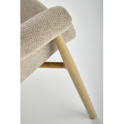 Scaun living/sufragerie Halmar K489, cadru lemn,  stil scandinav, 59x56x80x46cm, textil, bej