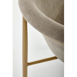 Scaun living/sufragerie Halmar K489, cadru lemn,  stil scandinav, 59x56x80x46cm, textil, bej