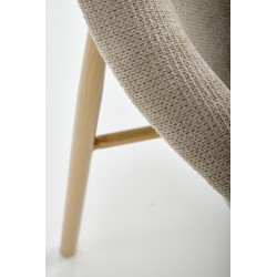 Scaun living/sufragerie Halmar K489, cadru lemn,  stil scandinav, 59x56x80x46cm, textil, bej