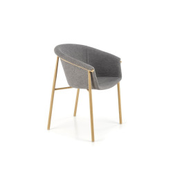 Scaun living/sufragerie Halmar K489, cadru lemn,  stil scandinav, 59x56x80x46cm, textil, gri