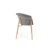 Scaun living/sufragerie Halmar K489, cadru lemn,  stil scandinav, 59x56x80x46cm, textil, gri