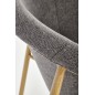 Scaun living, stil scandinav, picioare metalice, 59x56x80x46 cm, tesatura textila, gri