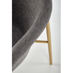 Scaun living/sufragerie Halmar K489, cadru lemn,  stil scandinav, 59x56x80x46cm, textil, gri