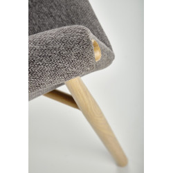 Scaun living/sufragerie Halmar K489, cadru lemn,  stil scandinav, 59x56x80x46cm, textil, gri