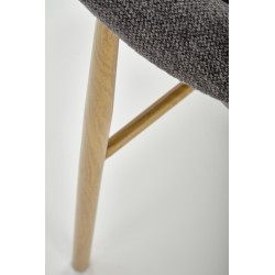 Scaun living/sufragerie Halmar K489, cadru lemn,  stil scandinav, 59x56x80x46cm, textil, gri