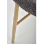 Scaun living, stil scandinav, picioare metalice, 59x56x80x46 cm, tesatura textila, gri