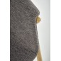 Scaun living, stil scandinav, picioare metalice, 59x56x80x46 cm, tesatura textila, gri