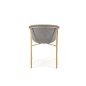 Scaun living, stil scandinav, picioare metalice, 59x56x80x46 cm, tesatura textila, gri
