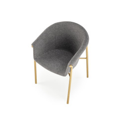 Scaun living/sufragerie Halmar K489, cadru lemn,  stil scandinav, 59x56x80x46cm, textil, gri