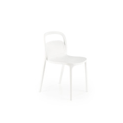 Scaun dining/bucatarie Halmar K490, cadru polipropilena, stivuibil, stil scandinav, 46x55x80x46cm, polipropilena, alb