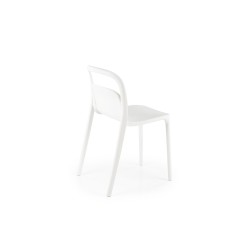 Scaun dining/bucatarie Halmar K490, cadru polipropilena, stivuibil, stil scandinav, 46x55x80x46cm, polipropilena, alb
