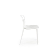 Scaun dining/bucatarie Halmar K490, cadru polipropilena, stivuibil, stil scandinav, 46x55x80x46cm, polipropilena, alb