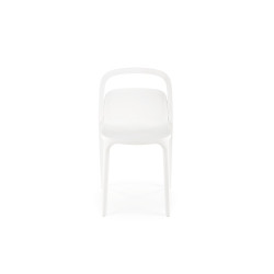 Scaun dining/bucatarie Halmar K490, cadru polipropilena, stivuibil, stil scandinav, 46x55x80x46cm, polipropilena, alb