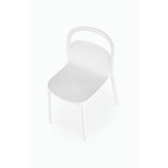 Scaun dining/bucatarie Halmar K490, cadru polipropilena, stivuibil, stil scandinav, 46x55x80x46cm, polipropilena, alb