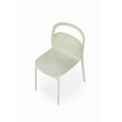 Scaun dining/bucatarie Halmar K490, cadru polipropilena, stivuibil, stil scandinav, 46x55x80x46cm, polipropilena, verde