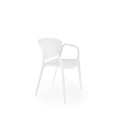 Scaun dining/bucatarie Halmar K491, cadru polipropilena, stivuibil, stil scandinav, 60x56x76x44cm, polipropilena, alb