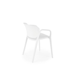Scaun dining/bucatarie Halmar K491, cadru polipropilena, stivuibil, stil scandinav, 60x56x76x44cm, polipropilena, alb