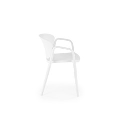 Scaun dining/bucatarie Halmar K491, cadru polipropilena, stivuibil, stil scandinav, 60x56x76x44cm, polipropilena, alb
