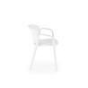 Scaun dining/bucatarie Halmar K491, cadru polipropilena, stivuibil, stil scandinav, 60x56x76x44cm, polipropilena, alb