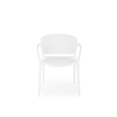 Scaun de bucatarie din polipropilena, stivuibil, stil scandinav, inaltime 76 cm, alb