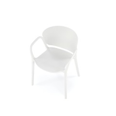 Scaun dining/bucatarie Halmar K491, cadru polipropilena, stivuibil, stil scandinav, 60x56x76x44cm, polipropilena, alb
