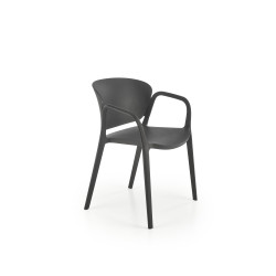 Scaun dining/bucatarie Halmar K491, cadru polipropilena, stivuibil, stil scandinav, 60x56x76x44cm, polipropilena, negru