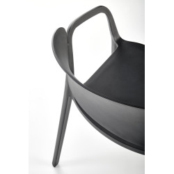 Scaun dining/bucatarie Halmar K491, cadru polipropilena, stivuibil, stil scandinav, 60x56x76x44cm, polipropilena, negru