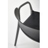 Scaun dining/bucatarie Halmar K491, cadru polipropilena, stivuibil, stil scandinav, 60x56x76x44cm, polipropilena, negru