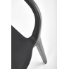 Scaun dining/bucatarie Halmar K491, cadru polipropilena, stivuibil, stil scandinav, 60x56x76x44cm, polipropilena, negru