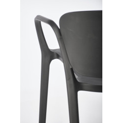 Scaun dining/bucatarie Halmar K491, cadru polipropilena, stivuibil, stil scandinav, 60x56x76x44cm, polipropilena, negru