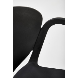 Scaun dining/bucatarie Halmar K491, cadru polipropilena, stivuibil, stil scandinav, 60x56x76x44cm, polipropilena, negru