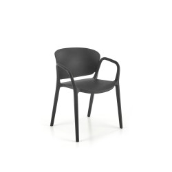Scaun dining/bucatarie Halmar K491, cadru polipropilena, stivuibil, stil scandinav, 60x56x76x44cm, polipropilena, negru