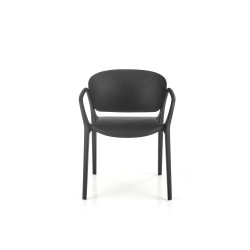 Scaun dining/bucatarie Halmar K491, cadru polipropilena, stivuibil, stil scandinav, 60x56x76x44cm, polipropilena, negru