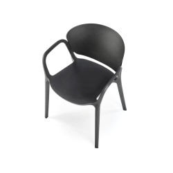 Scaun dining/bucatarie Halmar K491, cadru polipropilena, stivuibil, stil scandinav, 60x56x76x44cm, polipropilena, negru