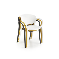 Scaun dining/bucatarie Halmar K491, cadru polipropilena, stivuibil, stil scandinav, 60x56x76x44cm, polipropilena, negru
