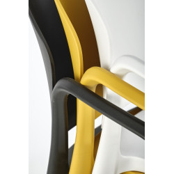 Scaun dining/bucatarie Halmar K491, cadru polipropilena, stivuibil, stil scandinav, 60x56x76x44cm, polipropilena, negru