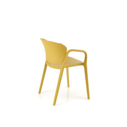 Scaun dining/bucatarie Halmar K491, cadru polipropilena, stivuibil, stil scandinav, 60x56x76x44cm, polipropilena, galben