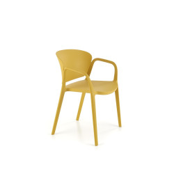 Scaun dining/bucatarie Halmar K491, cadru polipropilena, stivuibil, stil scandinav, 60x56x76x44cm, polipropilena, galben