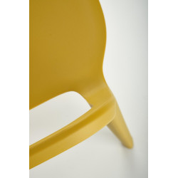 Scaun dining/bucatarie Halmar K491, cadru polipropilena, stivuibil, stil scandinav, 60x56x76x44cm, polipropilena, galben