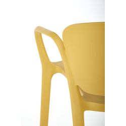 Scaun dining/bucatarie Halmar K491, cadru polipropilena, stivuibil, stil scandinav, 60x56x76x44cm, polipropilena, galben