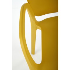 Scaun dining/bucatarie Halmar K491, cadru polipropilena, stivuibil, stil scandinav, 60x56x76x44cm, polipropilena, galben