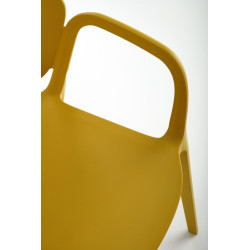 Scaun dining/bucatarie Halmar K491, cadru polipropilena, stivuibil, stil scandinav, 60x56x76x44cm, polipropilena, galben