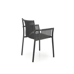 Scaun gradina Halmar K492, cadru polipropilena, stivuibil, stil scandinav, 60x56x84x45cm, polipropilena, negru